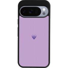Coque Google Pixel 10 / Pixel 10 Pro - Silicone rigide noir Valentine 2023 purpule single heart