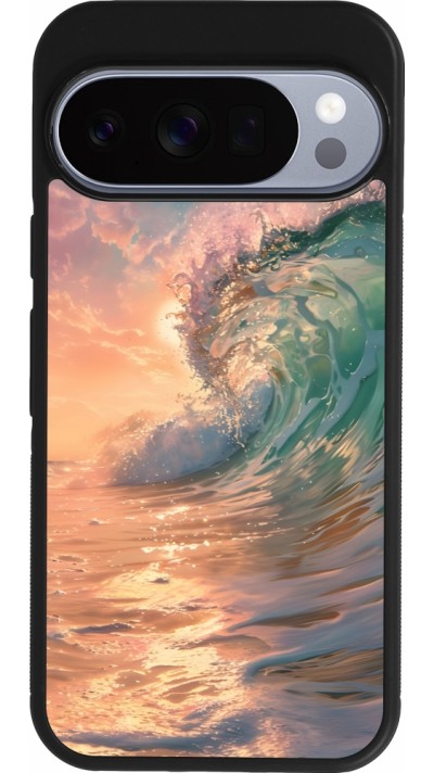 Coque Google Pixel 10 / Pixel 10 Pro - Silicone rigide noir Wave Sunset