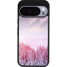 Coque Google Pixel 10 / Pixel 10 Pro - Silicone rigide noir Winter 22 Pink Forest