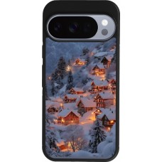 Coque Google Pixel 10 / Pixel 10 Pro - Silicone rigide noir Winter 25 Winter snowy village