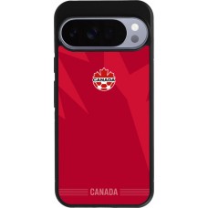 Coque Google Pixel 10 Pro XL - Silicone rigide noir Maillot de football Canada 2026 personnalisable