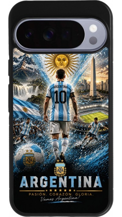 Google Pixel 10 Pro XL Case Hülle - Silikon schwarz Fussball Argentinien splash 2026
