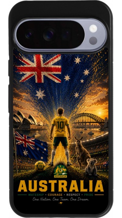 Google Pixel 10 Pro XL Case Hülle - Silikon schwarz Fussball Australien splash 2026