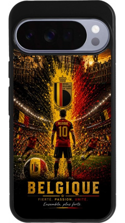 Google Pixel 10 Pro XL Case Hülle - Silikon schwarz Fussball Belgien splash 2026