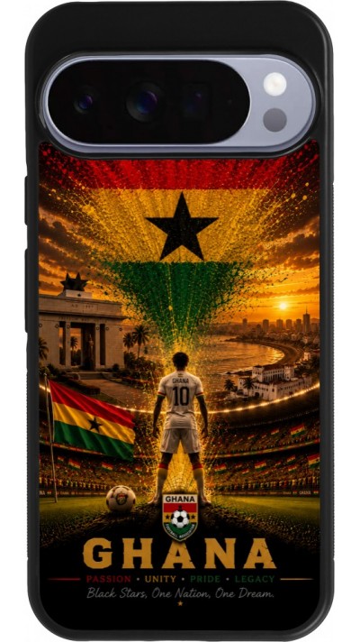 Google Pixel 10 Pro XL Case Hülle - Silikon schwarz Fussball Ghana splash 2026