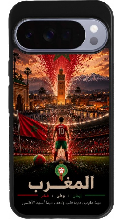 Google Pixel 10 Pro XL Case Hülle - Silikon schwarz Fussball Marokko splash 2026