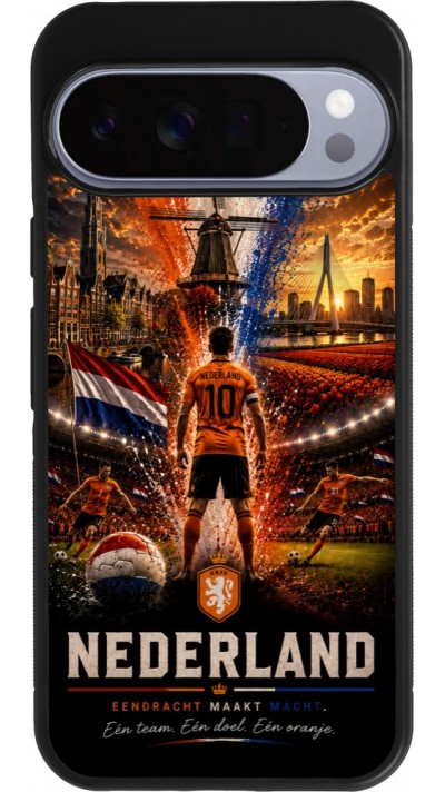 Google Pixel 10 Pro XL Case Hülle - Silikon schwarz Fussball Niederlande splash 2026