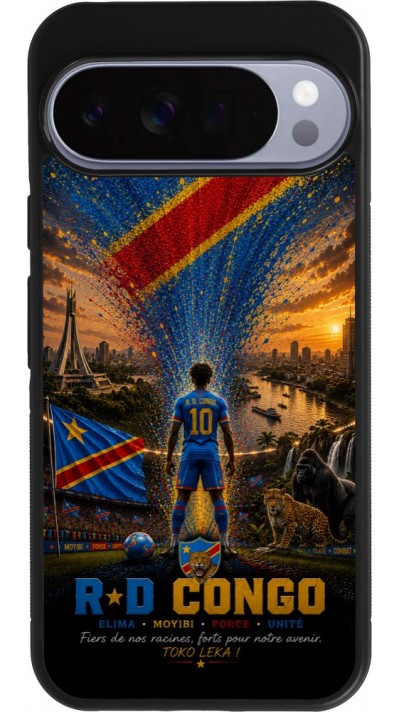 Google Pixel 10 Pro XL Case Hülle - Silikon schwarz Fussball Demokratische Republik Kongo splash 2026