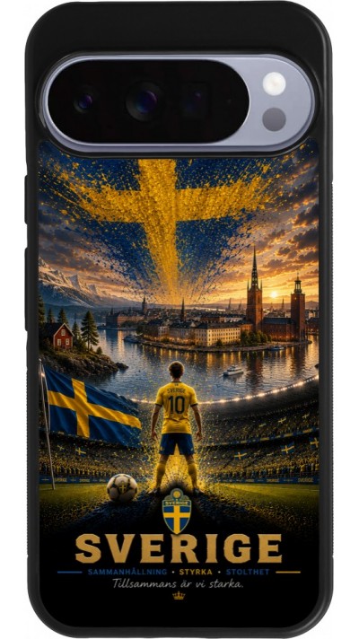 Google Pixel 10 Pro XL Case Hülle - Silikon schwarz Fussball Schweden splash 2026