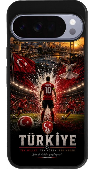 Google Pixel 10 Pro XL Case Hülle - Silikon schwarz Fussball Türkei splash 2026