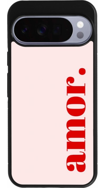 Google Pixel 10 Pro XL Case Hülle - Silikon schwarz Valentine 2024 amor