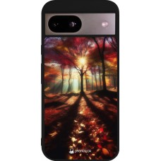 Google Pixel 8a Case Hülle - Silikon schwarz Herbstlicher goldener Glanz