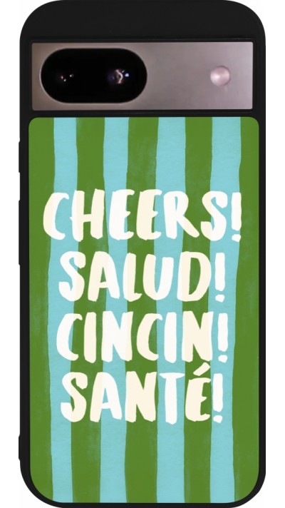 Coque Google Pixel 8a - Silicone rigide noir Cheers 2026