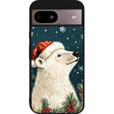 Coque Google Pixel 8a - Silicone rigide noir Christmas 25 Bear