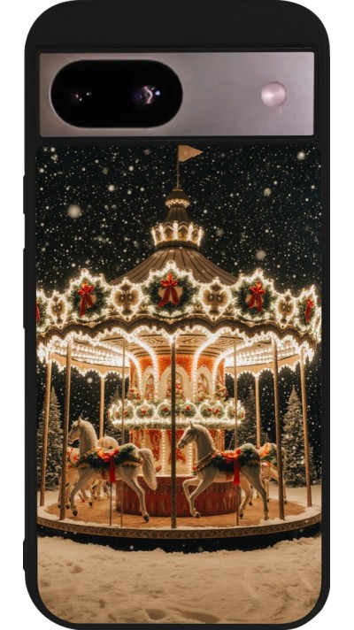 Coque Google Pixel 8a - Silicone rigide noir Christmas 25 Carousel