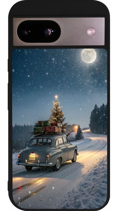 Coque Google Pixel 8a - Silicone rigide noir Christmas 25 Car with Tree Xmas