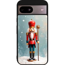 Coque Google Pixel 8a - Silicone rigide noir Christmas 25 Nutcracker Snow