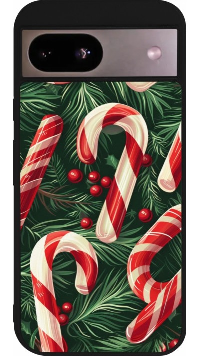 Coque Google Pixel 8a - Silicone rigide noir Christmas 25 Xmas Stick