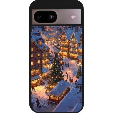 Coque Google Pixel 8a - Silicone rigide noir Christmas 25 Xmas Village