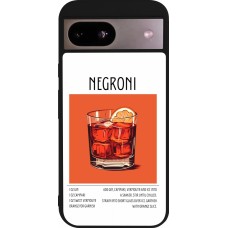 Coque Google Pixel 8a - Silicone rigide noir Cocktail recette Negroni