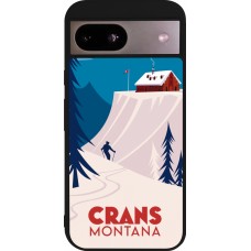 Coque Google Pixel 8a - Silicone rigide noir Crans-Montana Cabane