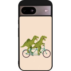 Google Pixel 8a Case Hülle - Silikon schwarz Dinosaurs on bikes 2026