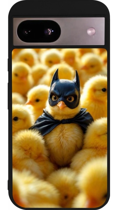 Coque Google Pixel 8a - Silicone rigide noir Easter 2026 Chicken Batman