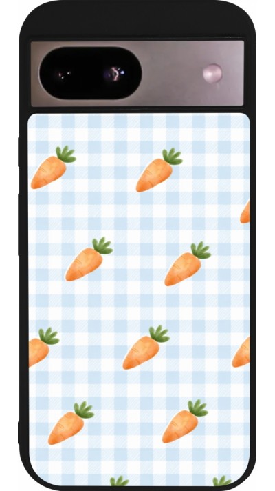 Coque Google Pixel 8a - Silicone rigide noir Easter 2026 Pattern carrots