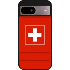 Coque Google Pixel 8a - Silicone rigide noir Euro 2020 Switzerland