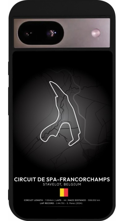 Coque Google Pixel 8a - Silicone rigide noir F1 Track 2025 Belgium