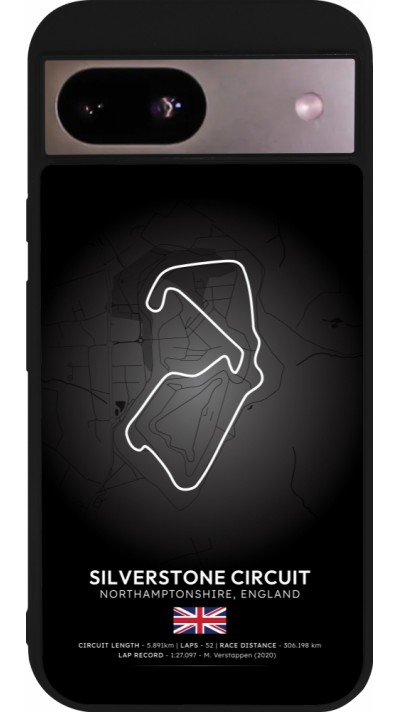 Coque Google Pixel 8a - Silicone rigide noir F1 Track 2025 Great Britan