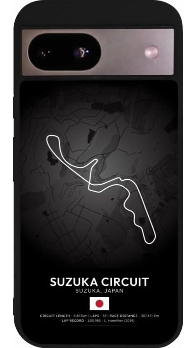 Coque Google Pixel 8a - Silicone rigide noir F1 Track 2025 Japan