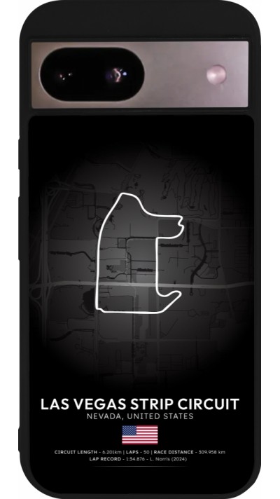 Coque Google Pixel 8a - Silicone rigide noir F1 Track 2025 Las Vegas