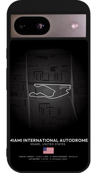 Coque Google Pixel 8a - Silicone rigide noir F1 Track 2025 Miami