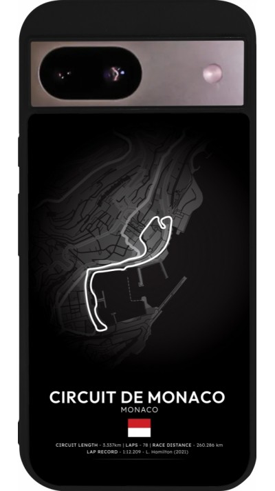 Coque Google Pixel 8a - Silicone rigide noir F1 Track 2025 Monaco