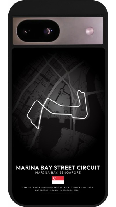 Coque Google Pixel 8a - Silicone rigide noir F1 Track 2025 Singapore