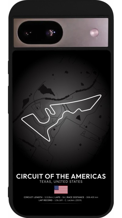 Coque Google Pixel 8a - Silicone rigide noir F1 Track 2025 United States