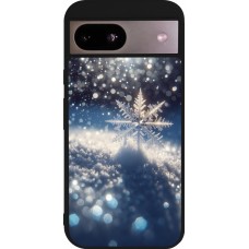 Coque Google Pixel 8a - Silicone rigide noir Flocon Solaire Éclat