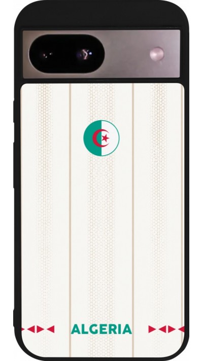 Coque Google Pixel 8a - Silicone rigide noir Maillot de football Algérie 2026 personnalisable