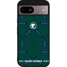 Coque Google Pixel 8a - Silicone rigide noir Maillot de football Arabie saoudite 2026 personnalisable