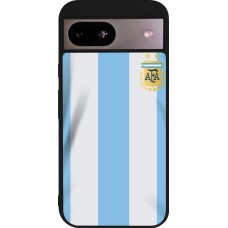Coque Google Pixel 8a - Silicone rigide noir Maillot de football Argentine 2022 personnalisable