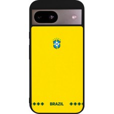Coque Google Pixel 8a - Silicone rigide noir Maillot de football Bresil 2026 personnalisable