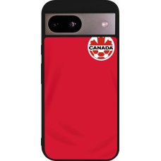 Coque Google Pixel 8a - Silicone rigide noir Maillot de football Canada 2022 personnalisable