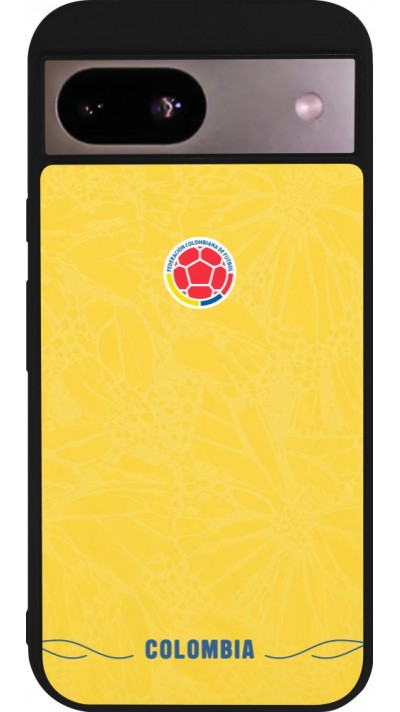 Coque Google Pixel 8a - Silicone rigide noir Maillot de football Colombie 2026 personnalisable