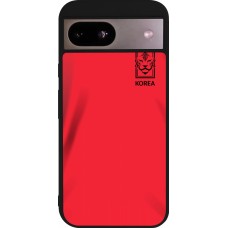 Coque Google Pixel 8a - Silicone rigide noir Maillot de football Corée du Sud 2022 personnalisable