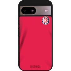 Coque Google Pixel 8a - Silicone rigide noir Maillot de football Costa Rica 2022 personnalisable
