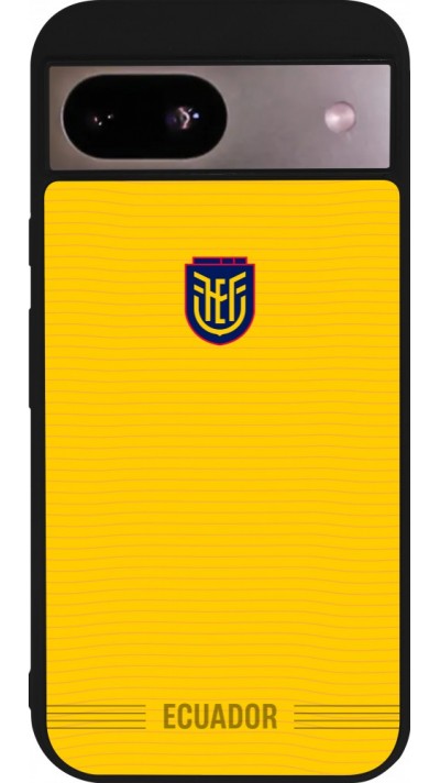 Coque Google Pixel 8a - Silicone rigide noir Maillot de football E?quateur 2026 personnalisable