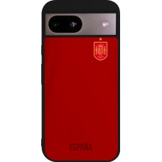 Coque Google Pixel 8a - Silicone rigide noir Maillot de football Espagne 2022 personnalisable