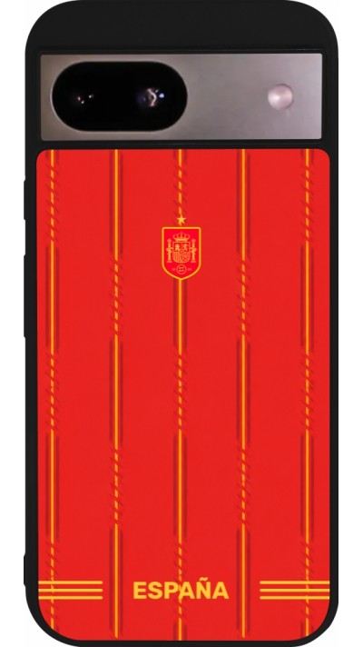Coque Google Pixel 8a - Silicone rigide noir Maillot de football Espagne 2026 personnalisable