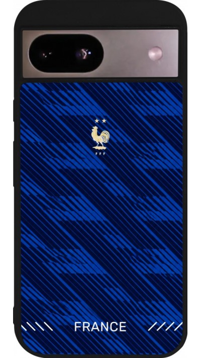 Coque Google Pixel 8a - Silicone rigide noir Maillot de football France 2026 personnalisable